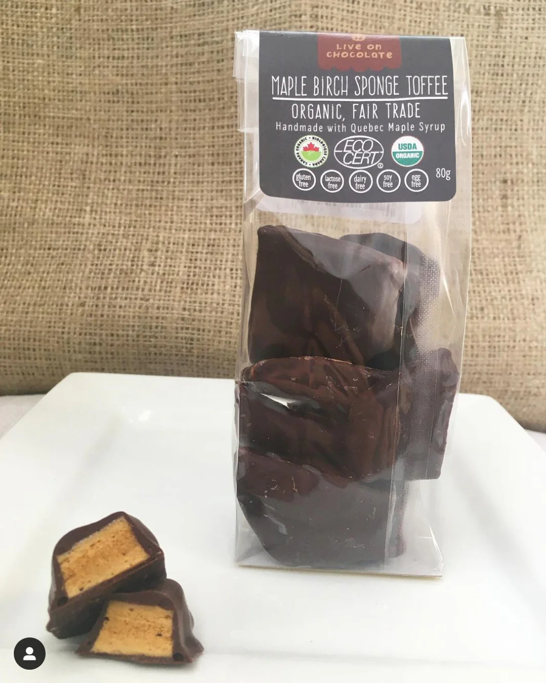 Live on Chocolate - Maple Birch Sponge Toffee - Image 3